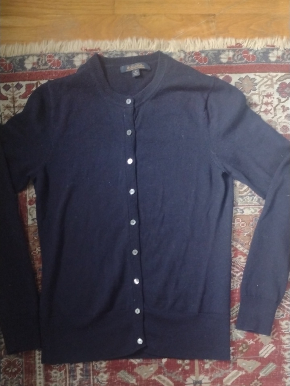 Brooks Brothers Navy 100% Merino Wool Cardigan